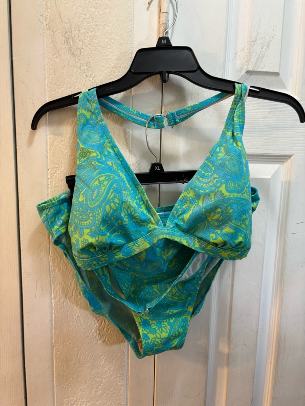 Islander Turquoise & Lime Paisley Bikini Top
